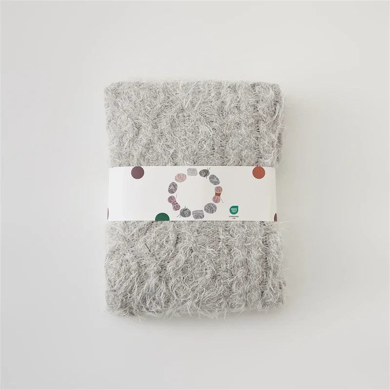 Knitted Solid Color Blanket – Soft Microfiber Throw for Sofa & Bed