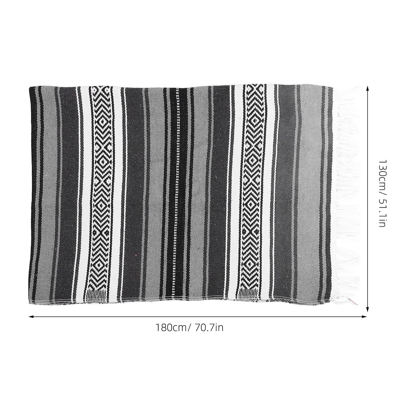 Colorful Woven Throw Blanket – Thick Cotton Blend Sofa & Bed Cover