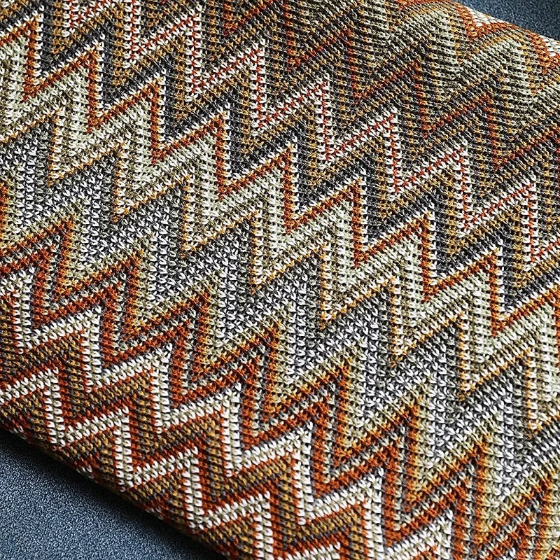 Boho Knit Throw Blanket – Colorful Striped Sofa Cover & Bedspread