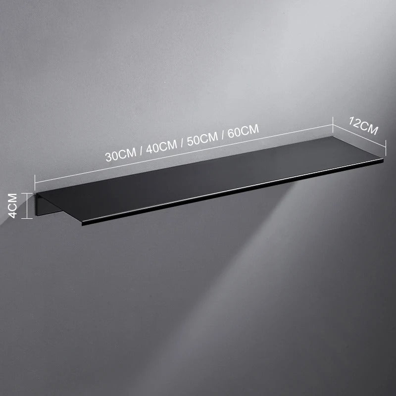 Space Aluminum Floating Bathroom Shelf - Rust Resistant Storage Rack