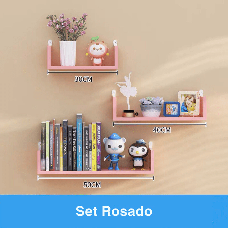 Set de Estanterías Flotantes de Madera – Decoración para Salón y Hogar