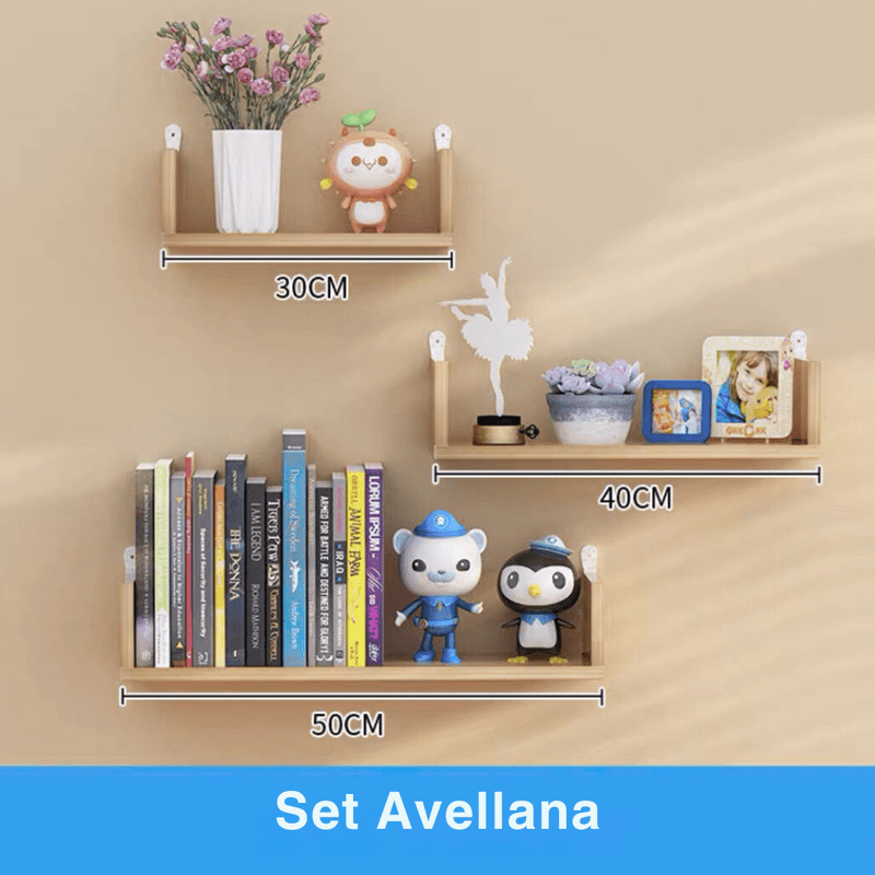 Set de Estanterías Flotantes de Madera – Decoración para Salón y Hogar