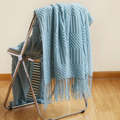 Boho Knit Throw Blanket – Colorful Striped Sofa Cover & Bedspread