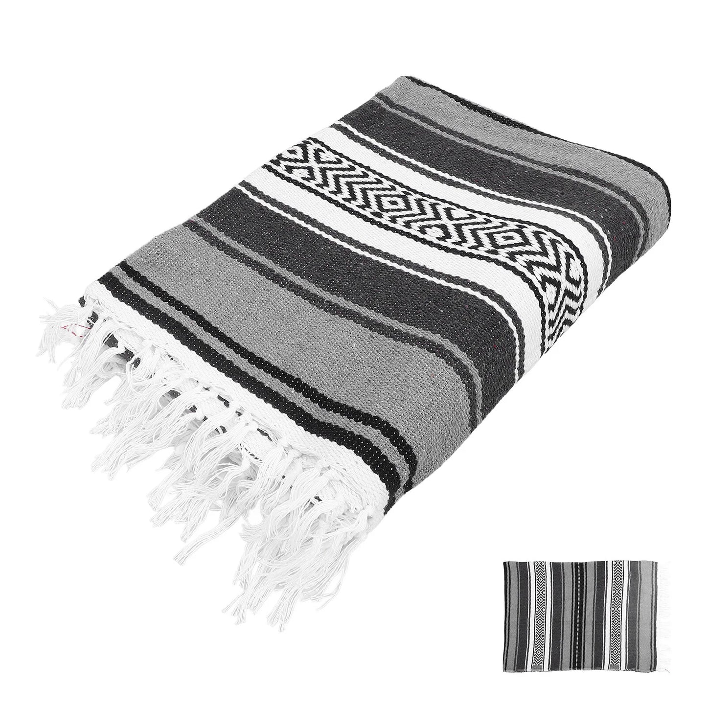 Colorful Woven Throw Blanket – Thick Cotton Blend Sofa & Bed Cover
