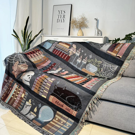 Plaid Knitted Blanket – Cozy Tassel Throw for Sofa, Bed & Travel