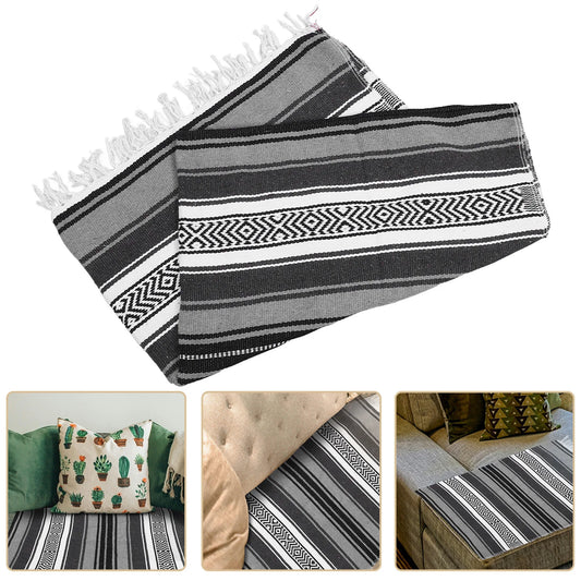 Colorful Woven Throw Blanket – Thick Cotton Blend Sofa & Bed Cover