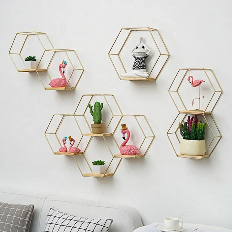 Soleuma Walldecor Estante Hexagonal Decorativo – Elegancia y Versatilidad en Cada Espacio