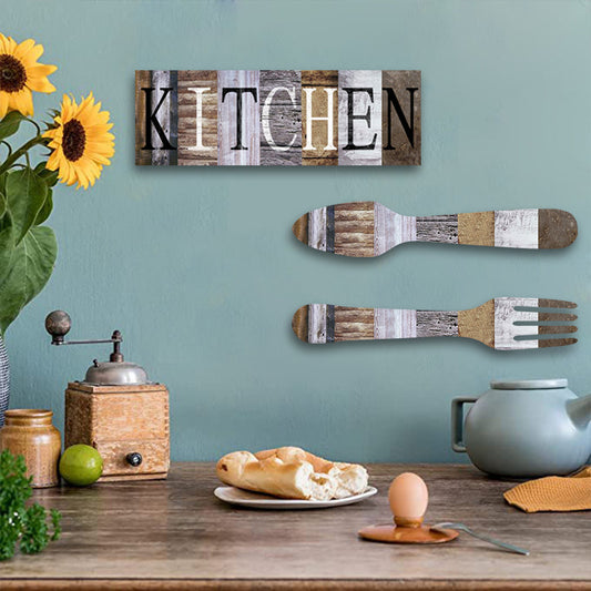 Soleuma Walldecor Set Decorativo "Kitchen" para Pared – Estilo Rústico Moderno