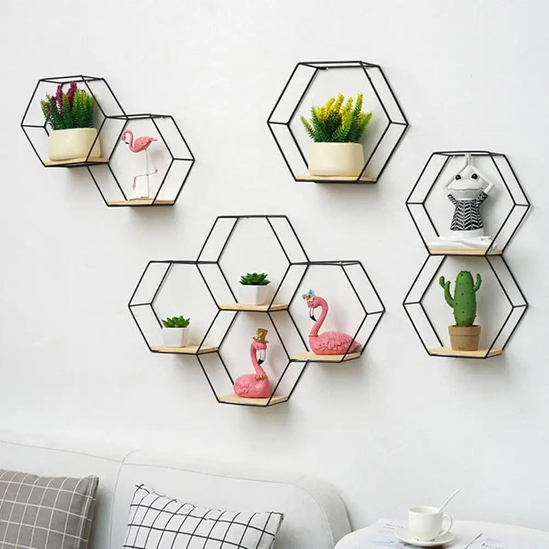 Estante Hexagonal Decorativo – Elegancia y Versatilidad en Cada Espacio