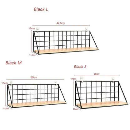Metal & Wood Wall Shelf - Multi-Purpose Organizer