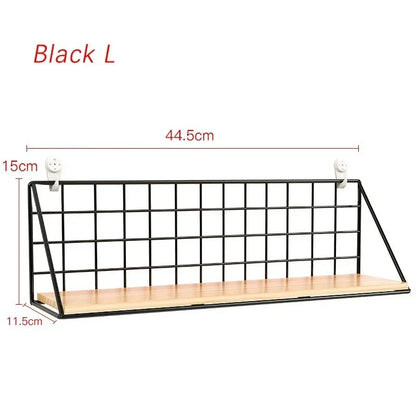 Metal & Wood Wall Shelf - Multi-Purpose Organizer
